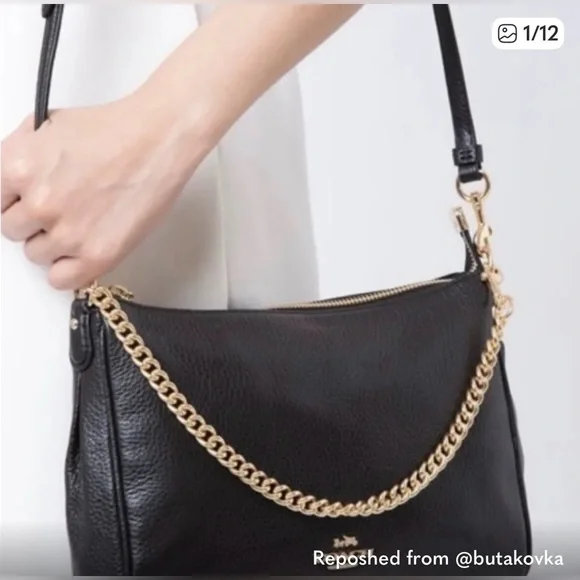 Coach Luxury Pebble Leather Convertible Crossbody Handbag Purse#F3666 - Picture 5 of 13